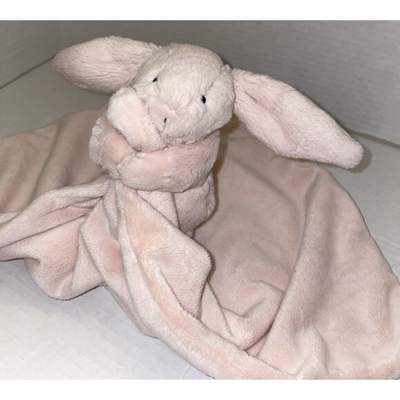 Jellycat Bashful Pink Bunny Lovey 13.5" Security Blanket Plush Soother Baby Toy - Picture 1 of 8